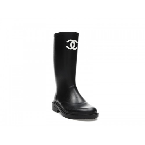 Chanel Rubber Rain Boots Black - мужская сетка размеров