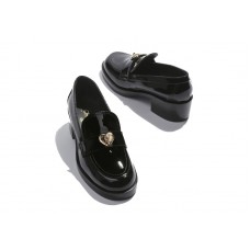 Chanel Heart CC 50mm Loafers Black Patent Calfskin