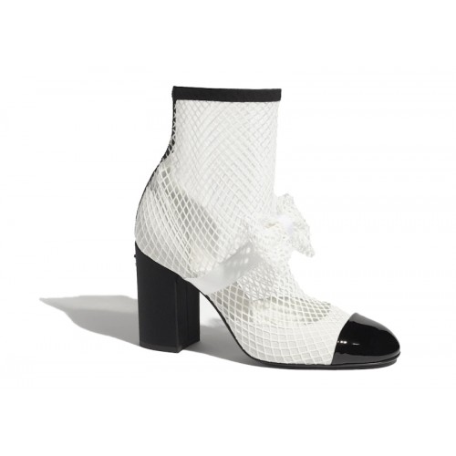 Chanel Resille 90mm Mary Janes White Black Patent Calfskin - мужская сетка размеров