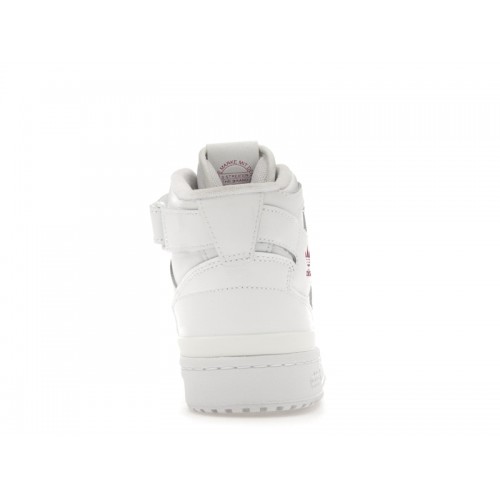 Кроссы adidas Forum Mid White Shock Pink (W) - женская сетка размеров