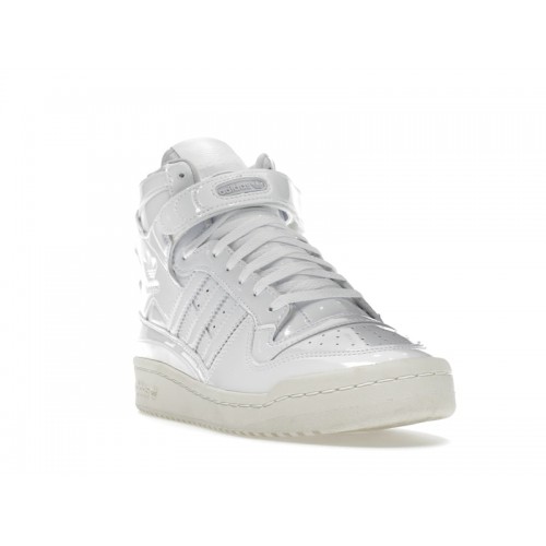 Кроссы adidas Forum Mid Triple White Patent Leather (W) - женская сетка размеров