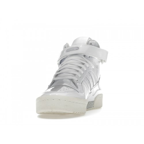 Кроссы adidas Forum Mid Triple White Patent Leather (W) - женская сетка размеров