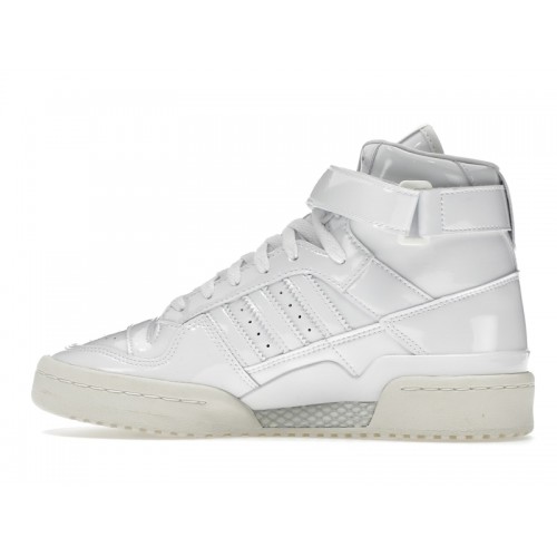Кроссы adidas Forum Mid Triple White Patent Leather (W) - женская сетка размеров