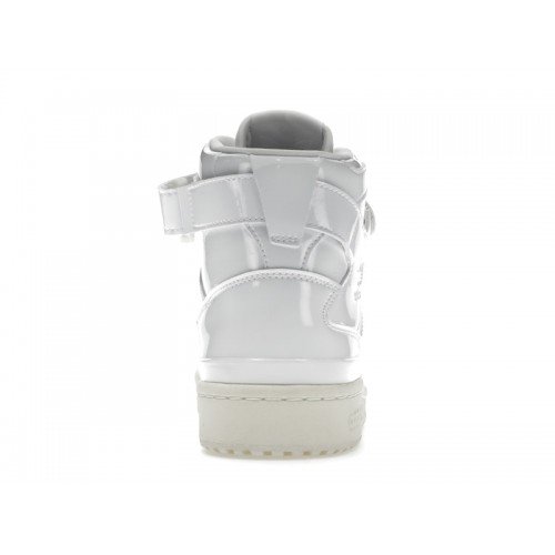 Кроссы adidas Forum Mid Triple White Patent Leather (W) - женская сетка размеров