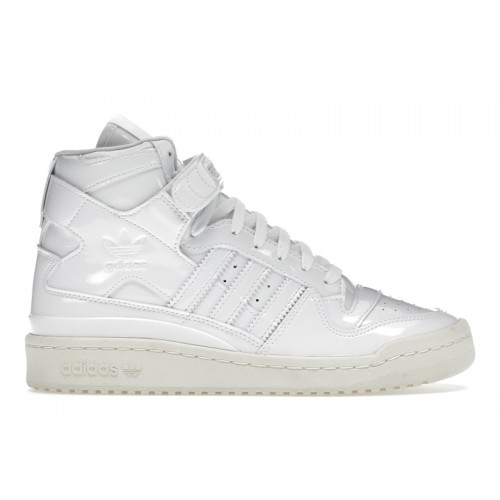 Кроссы adidas Forum Mid Triple White Patent Leather (W) - женская сетка размеров