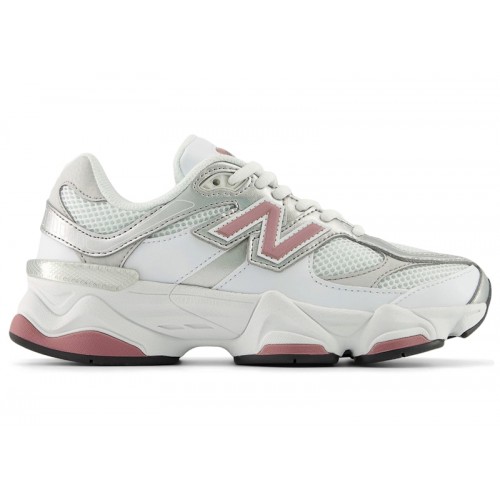 New Balance 9060 White Rosewood Silver (GS) - подростковая сетка размеров