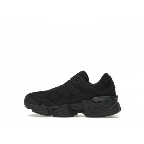 Кроссы New Balance 9060 Triple Black (GS) - подростковая сетка размеров