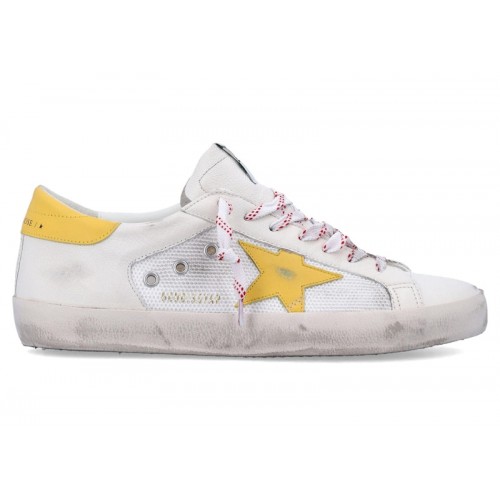 Golden Goose Super Star White Yellow - мужская сетка размеров