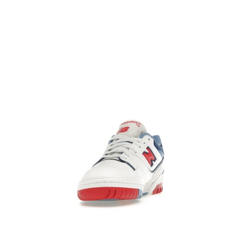 Кроссы New Balance 550 White True Red Atlantic Blue (GS) - подростковая сетка размеров