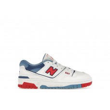 Подростковые кроссовки New Balance 550 White True Red Atlantic Blue (GS)