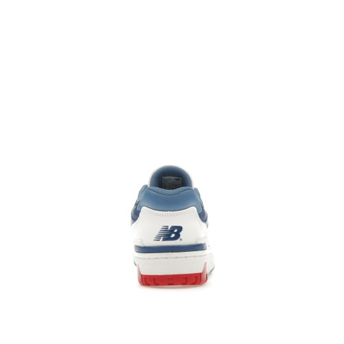 Кроссы New Balance 550 White True Red Atlantic Blue (GS) - подростковая сетка размеров