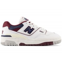 Подростковые кроссовки New Balance 550 White Burgundy Navy (GS)
