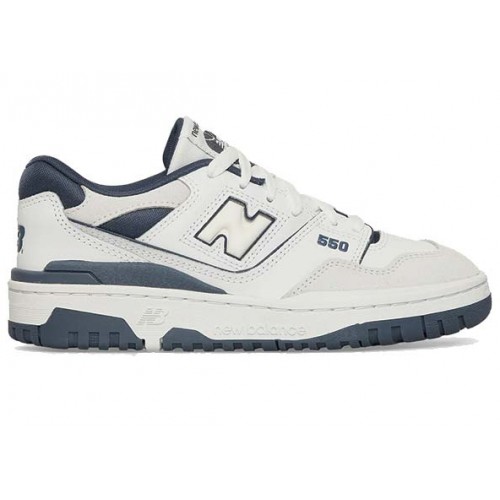 Кроссы New Balance 550 White Vintage Indigo (GS) - подростковая сетка размеров