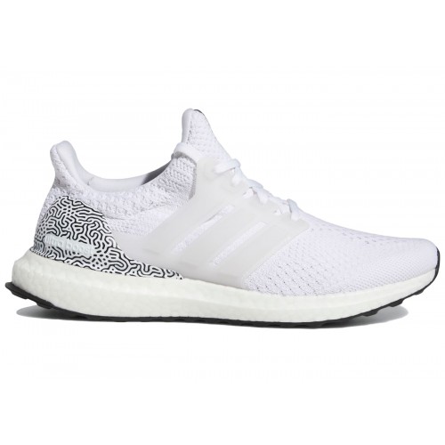 Кроссы adidas Ultra Boost DNA White Black Pattern (W) - женская сетка размеров