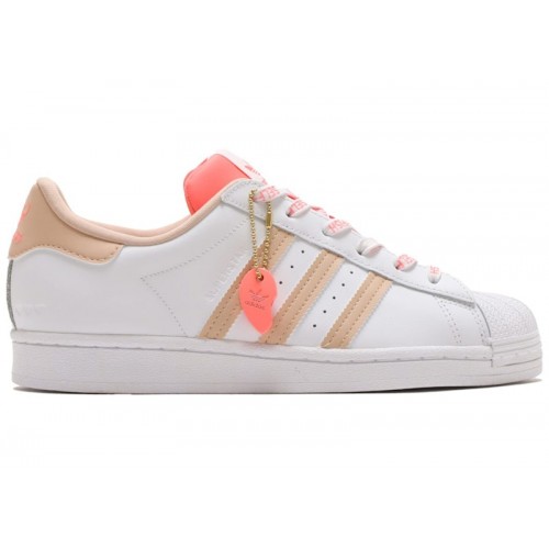 adidas Superstar Cloud White Halo Blush Acid Red (W) - женская сетка размеров