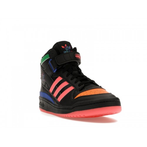 Кроссы adidas Forum Mid Core Black Multicolor - мужская сетка размеров