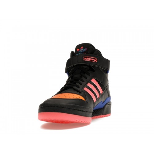 Кроссы adidas Forum Mid Core Black Multicolor - мужская сетка размеров