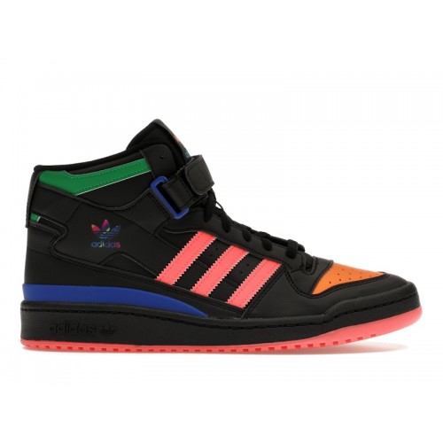 Кроссы adidas Forum Mid Core Black Multicolor - мужская сетка размеров