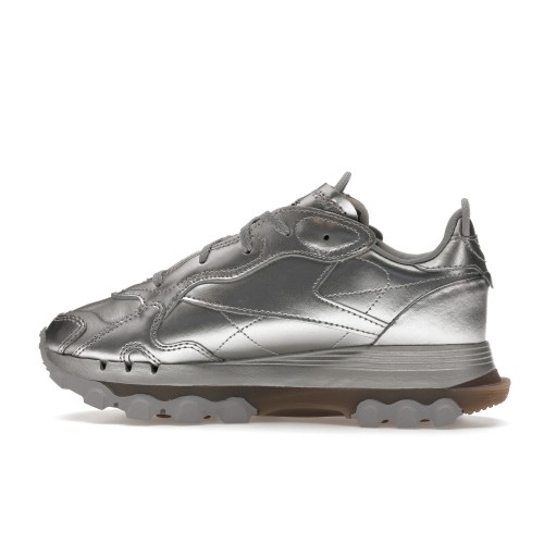 Кроссы Reebok Classic Leather Cardi B Silver Metallic (W) - женская сетка размеров