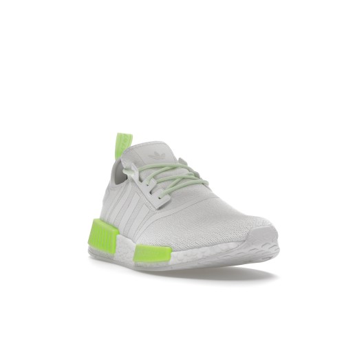 Кроссы adidas NMD R1 Crystal White Solar Green - мужская сетка размеров