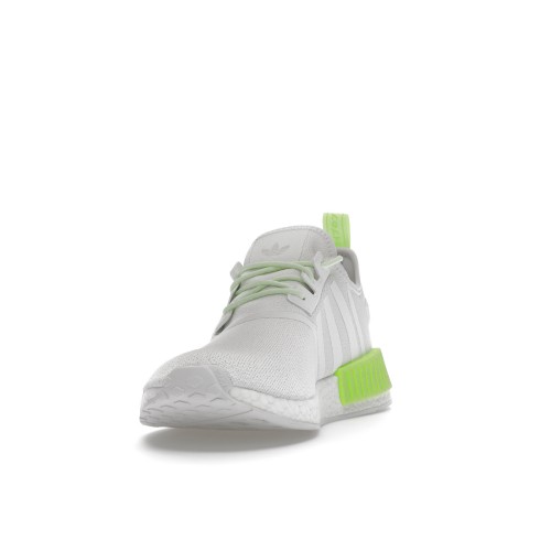 Кроссы adidas NMD R1 Crystal White Solar Green - мужская сетка размеров