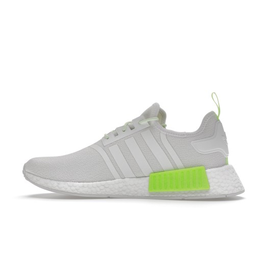 Кроссы adidas NMD R1 Crystal White Solar Green - мужская сетка размеров