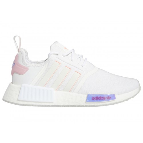 Кроссы adidas NMD R1 Cloud White Acid Red (W) - женская сетка размеров