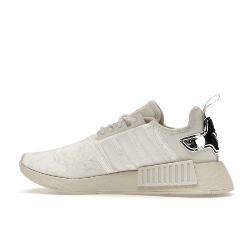 Кроссы adidas NMD R1 Velour White Silver (W) - женская сетка размеров