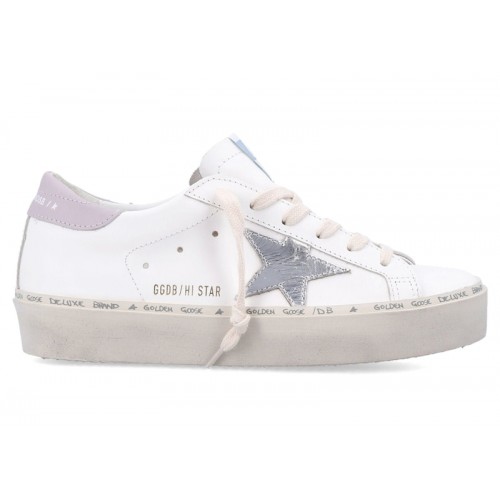 Golden Goose Hi Star White Silver Lilac (W) - женская сетка размеров