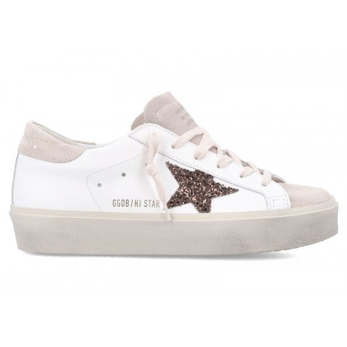 Golden Goose Hi Star White Beige (W) - женская сетка размеров