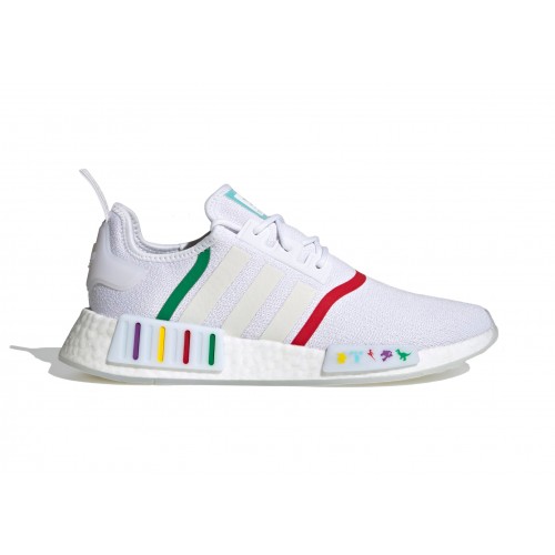 Кроссы adidas NMD R1 Pixar White - мужская сетка размеров