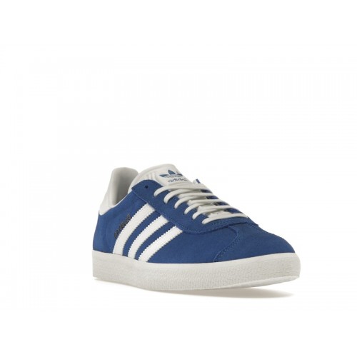 Кроссы adidas Gazelle Blue Cloud White Gold Metallic - мужская сетка размеров