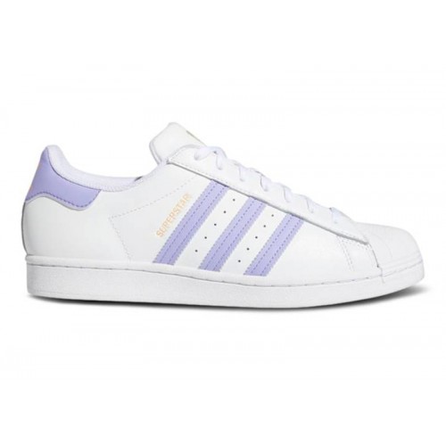 adidas Superstar White Light Purple - мужская сетка размеров