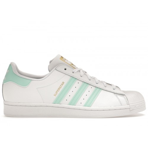 adidas Superstar White Clear Mint - мужская сетка размеров