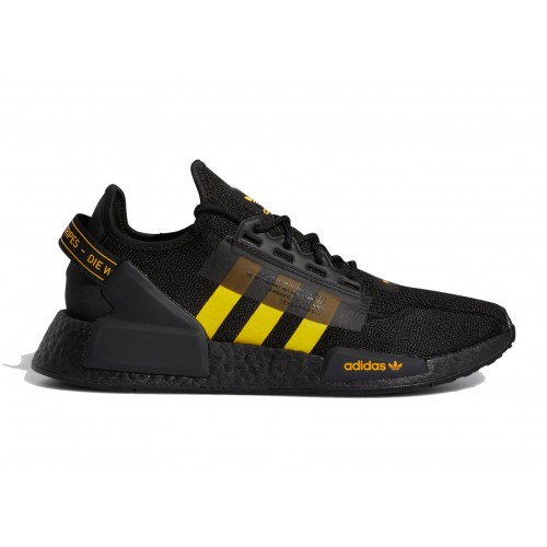 Кроссы adidas NMD R1 V2 Core Black Solar Gold - мужская сетка размеров