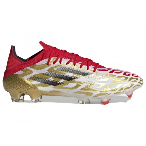 Мужские футбольные бутсы adidas X Speedflow Mo Salah.1 FG Gold White Scarlet