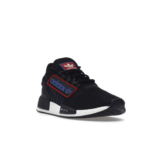 Кроссы adidas NMD R1 V2 Black Logo Patch - мужская сетка размеров