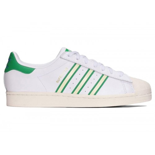 adidas Superstar Team Colors White Green - мужская сетка размеров