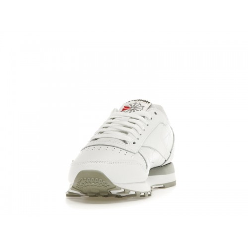 Reebok Classic Leather White Pure Grey - мужская сетка размеров
