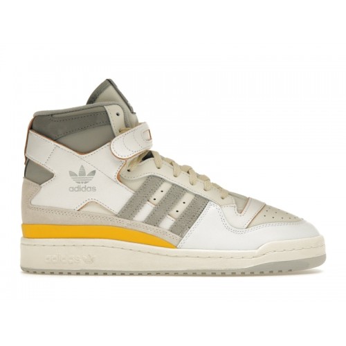 Кроссы adidas Forum 84 High White Yellow - мужская сетка размеров