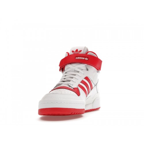 Кроссы adidas Forum Mid Cloud White Vivid Red - мужская сетка размеров
