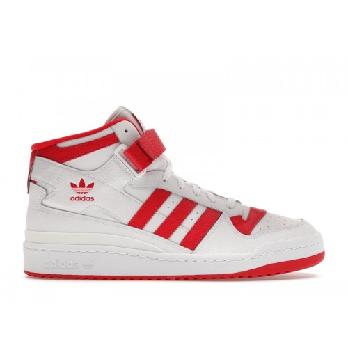 Кроссы adidas Forum Mid Cloud White Vivid Red - мужская сетка размеров