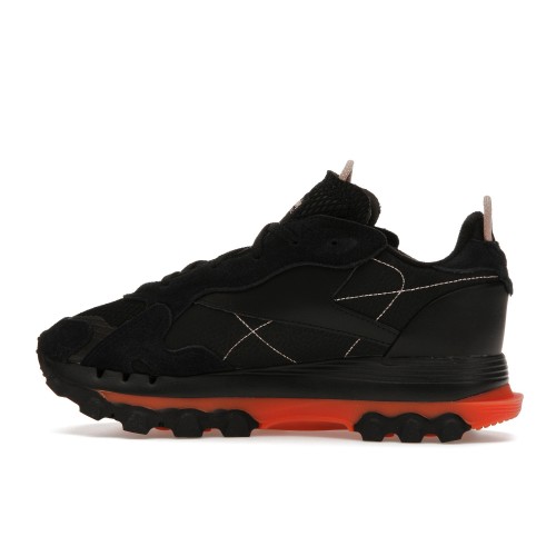 Кроссы Reebok Classic Leather Cardi B Black Fiery Orange (W) - женская сетка размеров