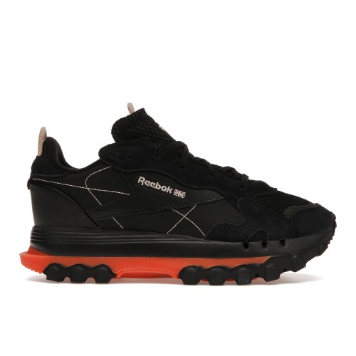 Кроссы Reebok Classic Leather Cardi B Black Fiery Orange (W) - женская сетка размеров