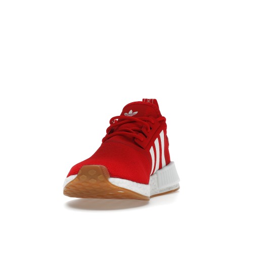 Кроссы adidas NMD R1 Vivid Red White Gum - мужская сетка размеров