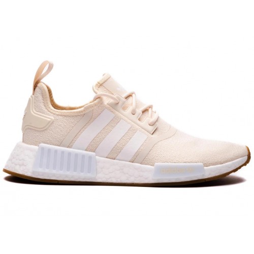 Кроссы adidas NMD R1 Wonder White Gum - мужская сетка размеров