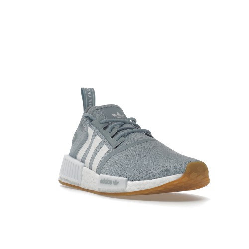 Кроссы adidas NMD R1 Magic Grey White Gum - мужская сетка размеров