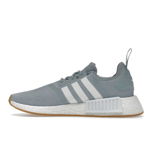 Кроссы adidas NMD R1 Magic Grey White Gum - мужская сетка размеров