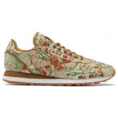 Кроссы Reebok Classic Leather LQQK Studio Green Camo - мужская сетка размеров