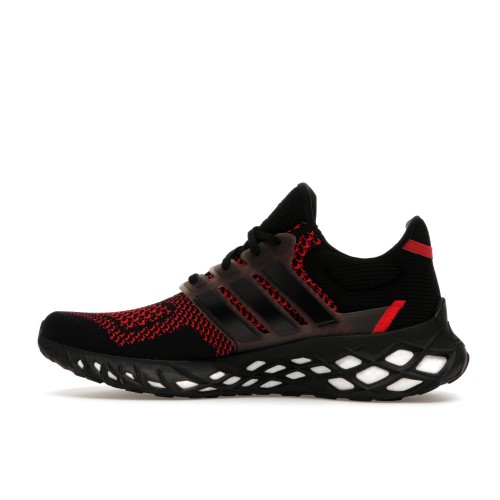 Кроссы adidas Ultra Boost Web DNA Core Black Vivid Red - мужская сетка размеров